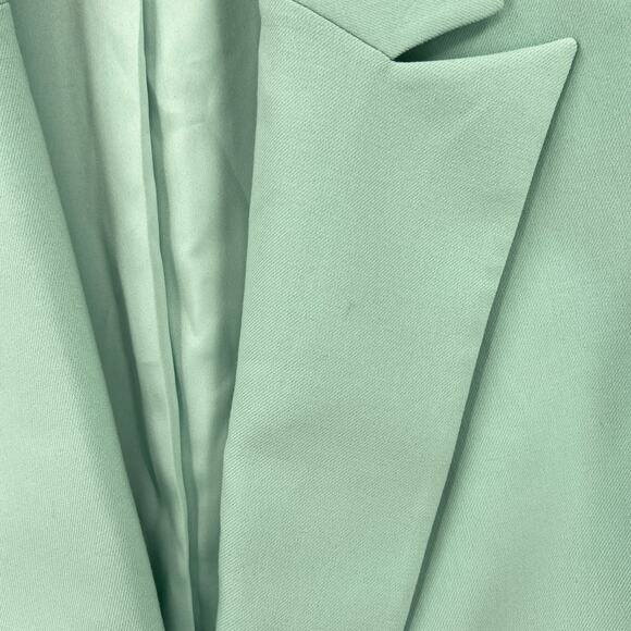 ALICE AND OLIVIA Denny Notch Collar Roll Cuff Blazer Womens Small Mint Green - Picture 16 of 16